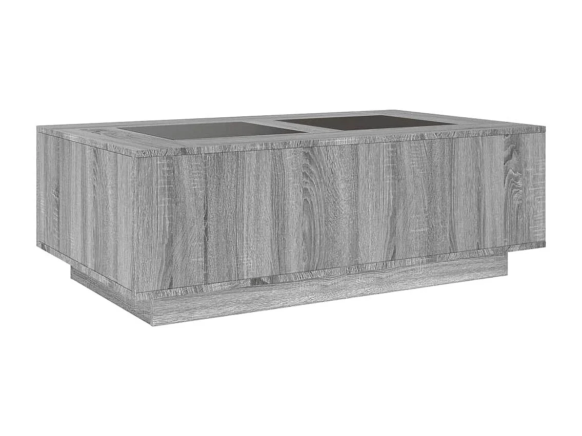 Mesa de centro luzes LED Infinity 116x69x40 cm cinzento sonoma