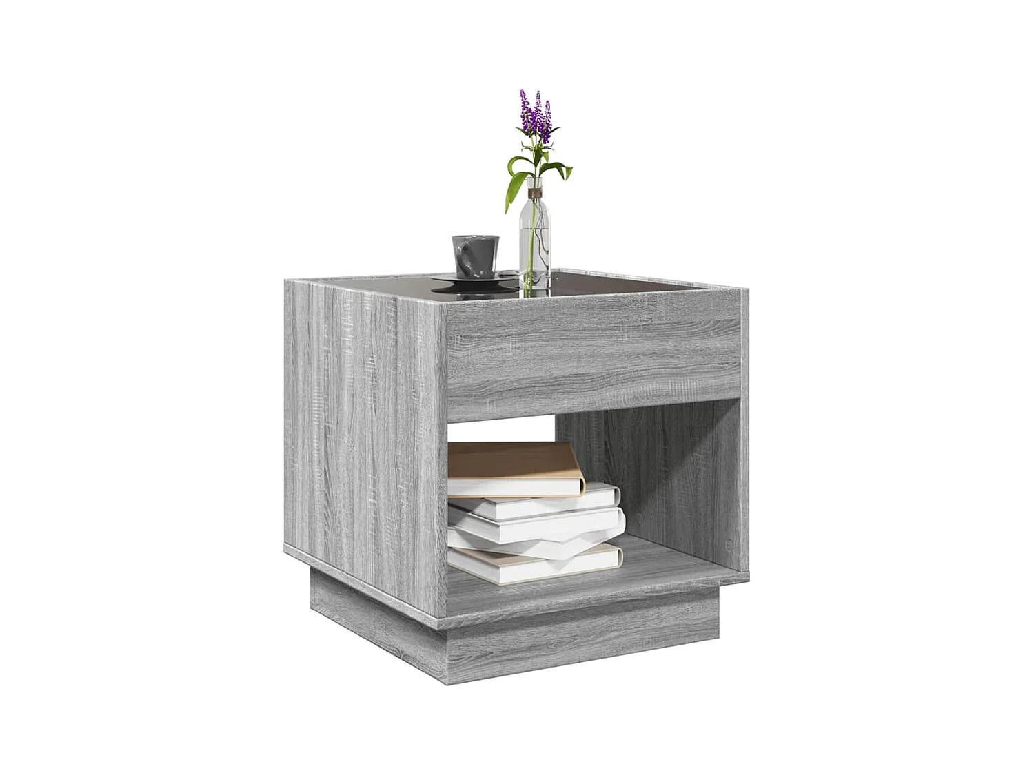 Table basse avec LED infini sonoma gris 50x50x50 cm
