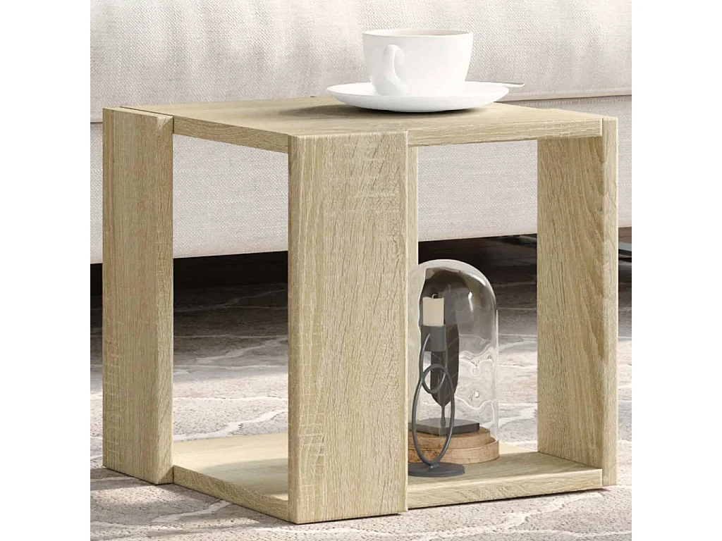 Salontafel 32x32x30 cm bewerkt hout sonoma eikenkleurig