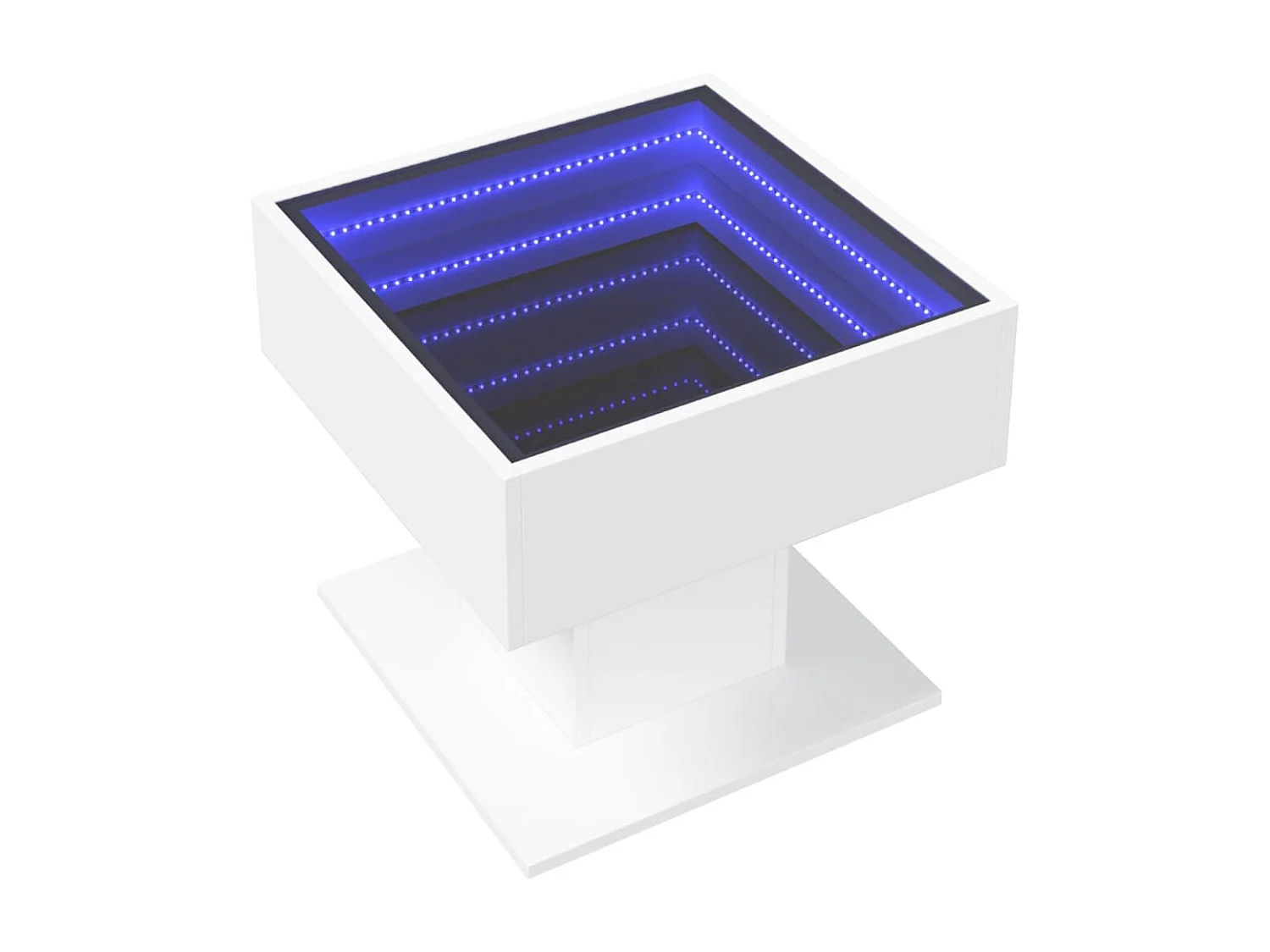 Table basse avec LED blanc 50x50x45 cm bois d'ingénierie