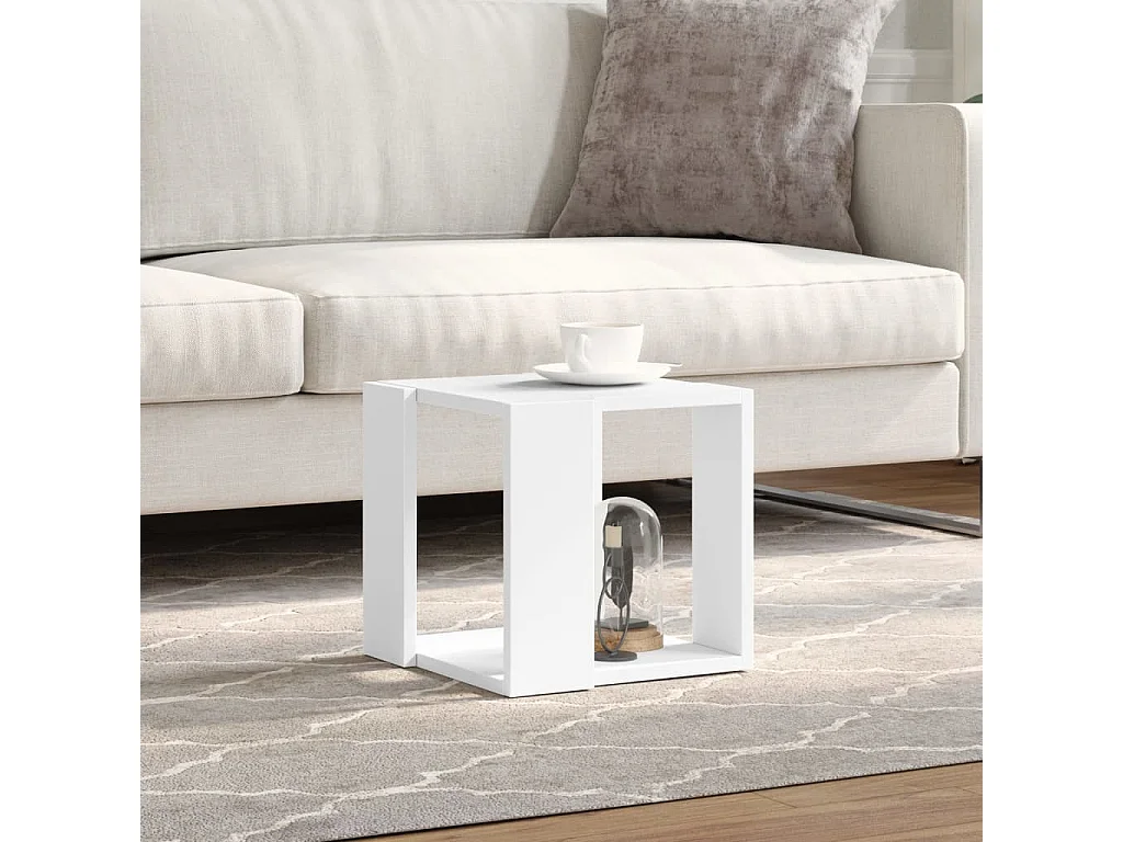 Table basse blanc 32x32x30 cm bois d'ingénierie