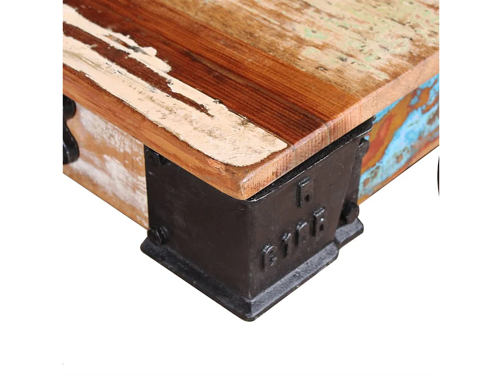 Mesa de centro de madera reciclada 90x45x35 cm