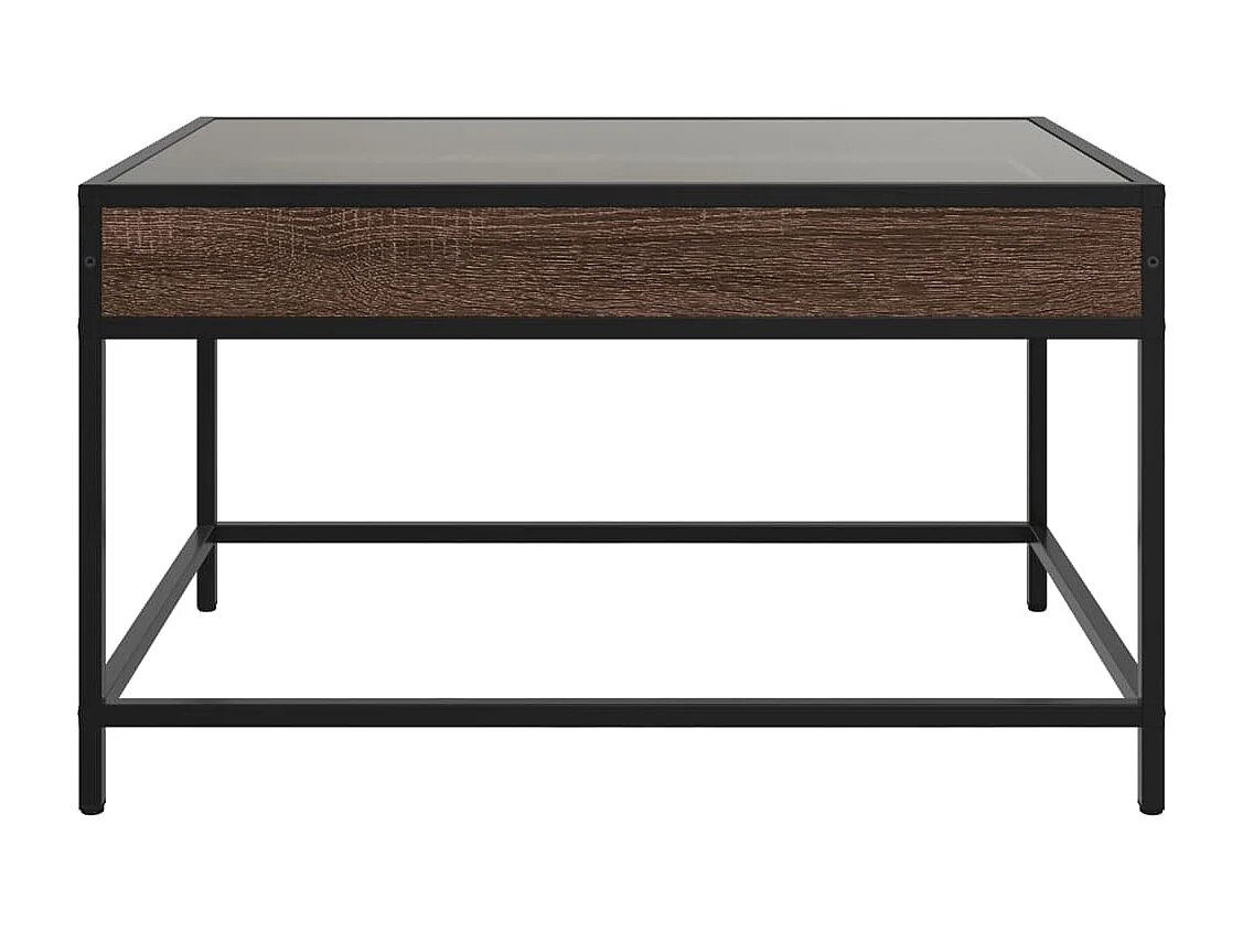 Table basse avec LED infini chêne marron 70x50x41 cm