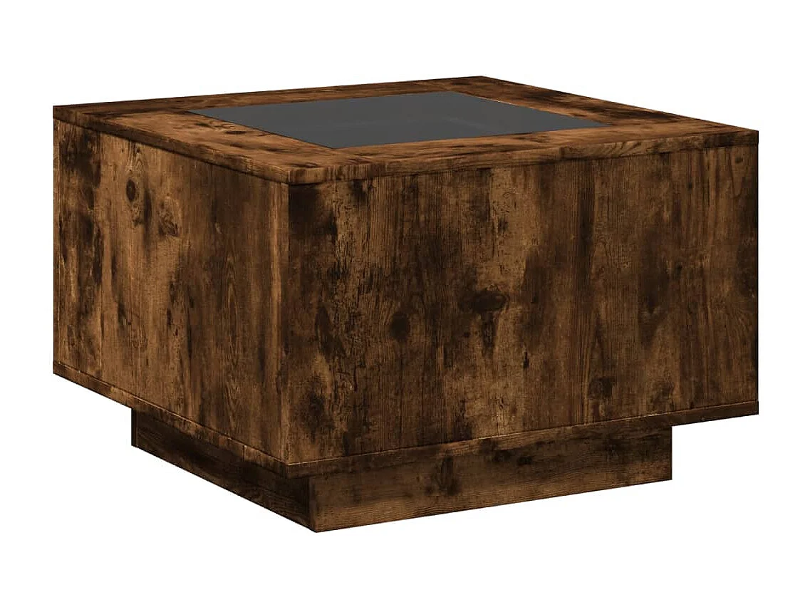 Mesa de centro c/ LEDs 60x60x40 cm derivados de madeira