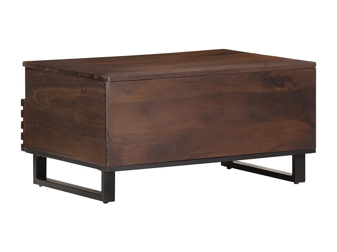 Table basse marron 80x55x40 cm bois de massif manguier