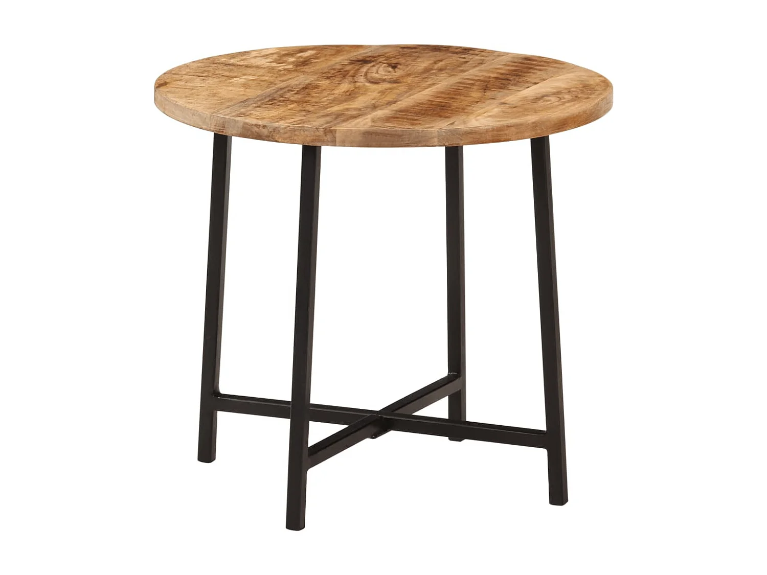 Mesa de centro 45x45x40 cm madeira de mangueira maciça/ferro