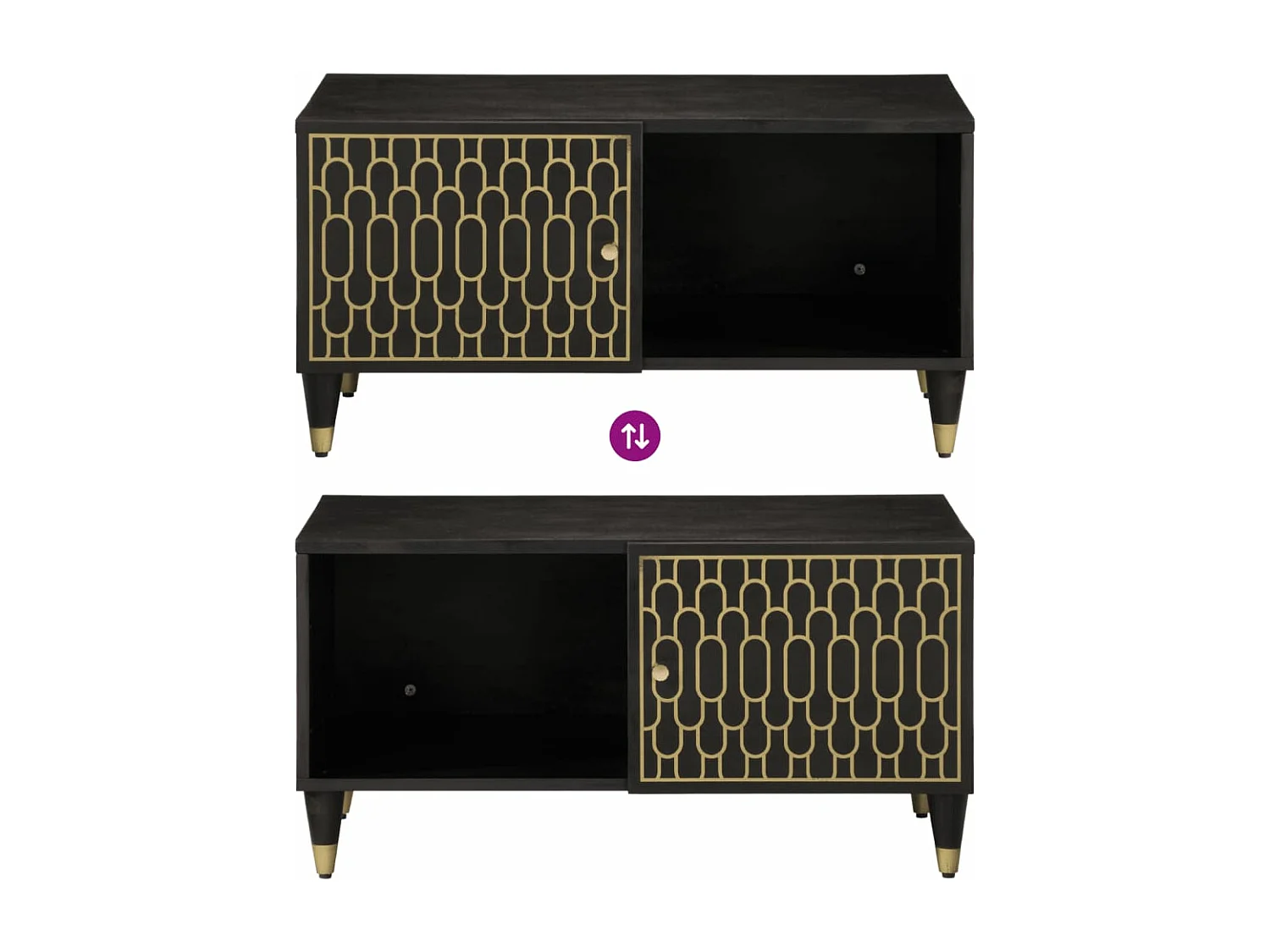 Table basse 80x50x40 cm bois de manguier massif