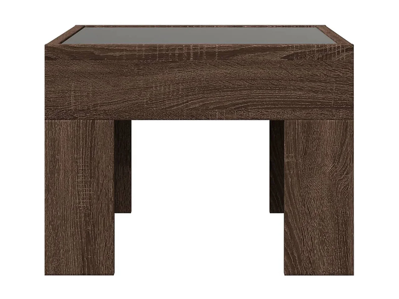 Table basse avec LED infini chêne marron 40x40x30 cm