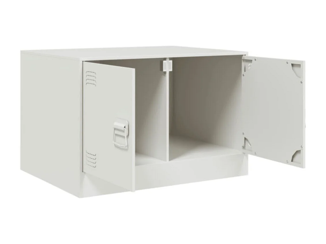 Table basse blanc 67x50x44 cm acier