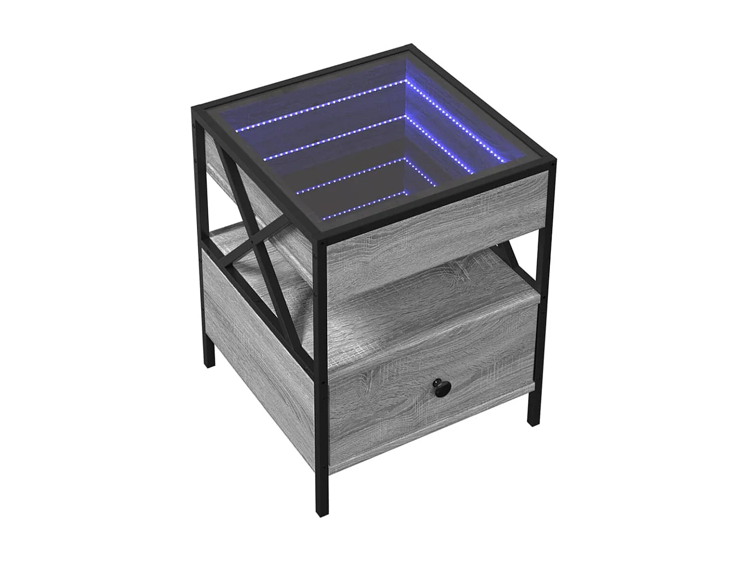 Table basse avec LED Infinity sonoma gris 40x40x51 cm