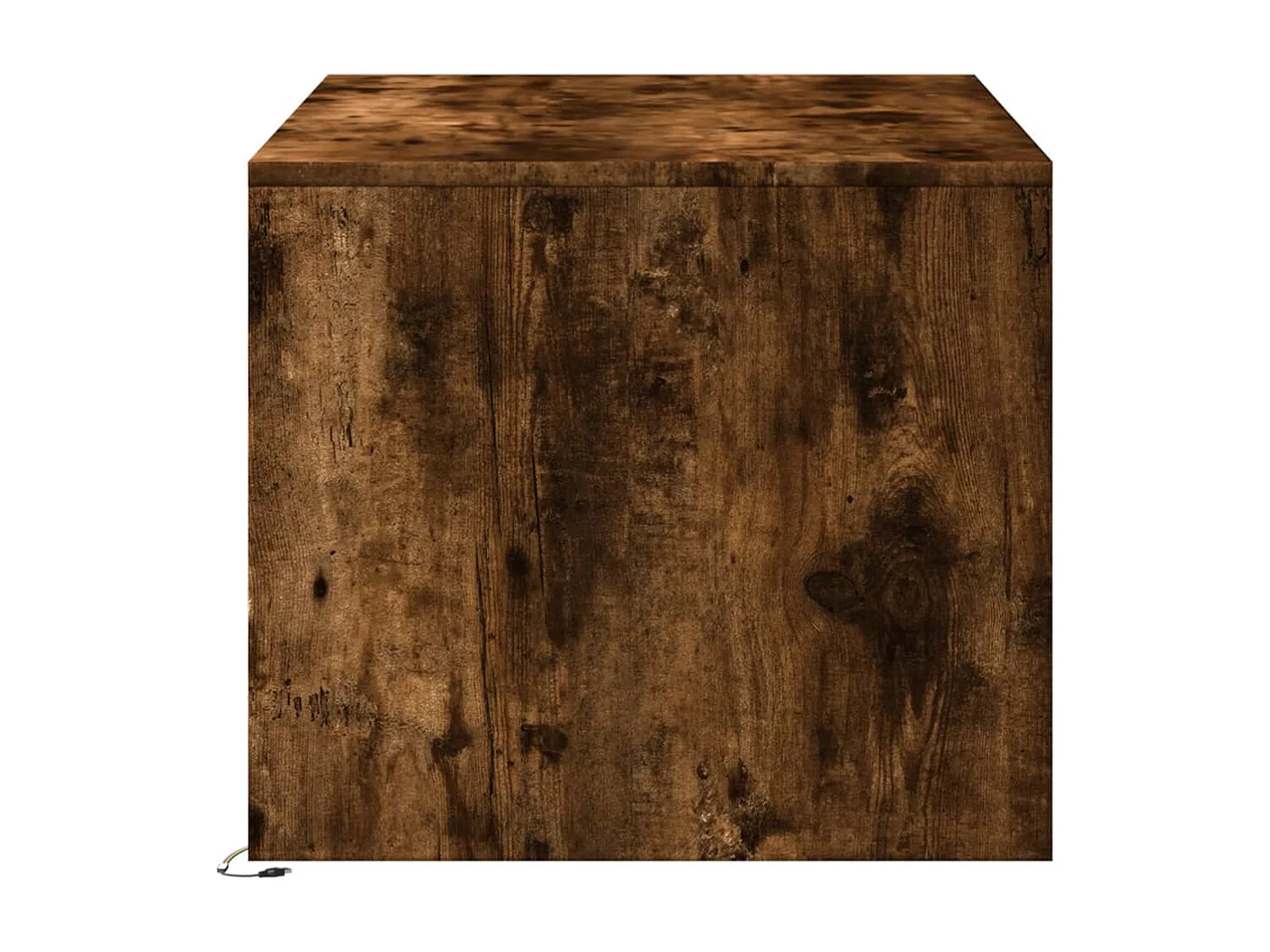 Mesa de centro con luces LED madera de ingeniería roble ahumado