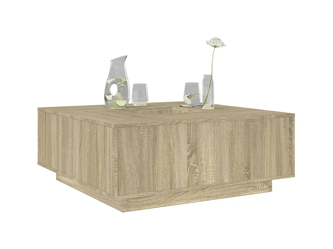Table basse chêne sonoma 100x100x40 cm bois d'ingénierie