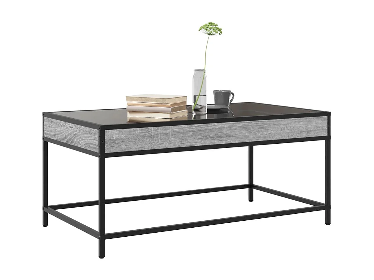 Table basse avec LED infini sonoma gris 90x50x41 cm