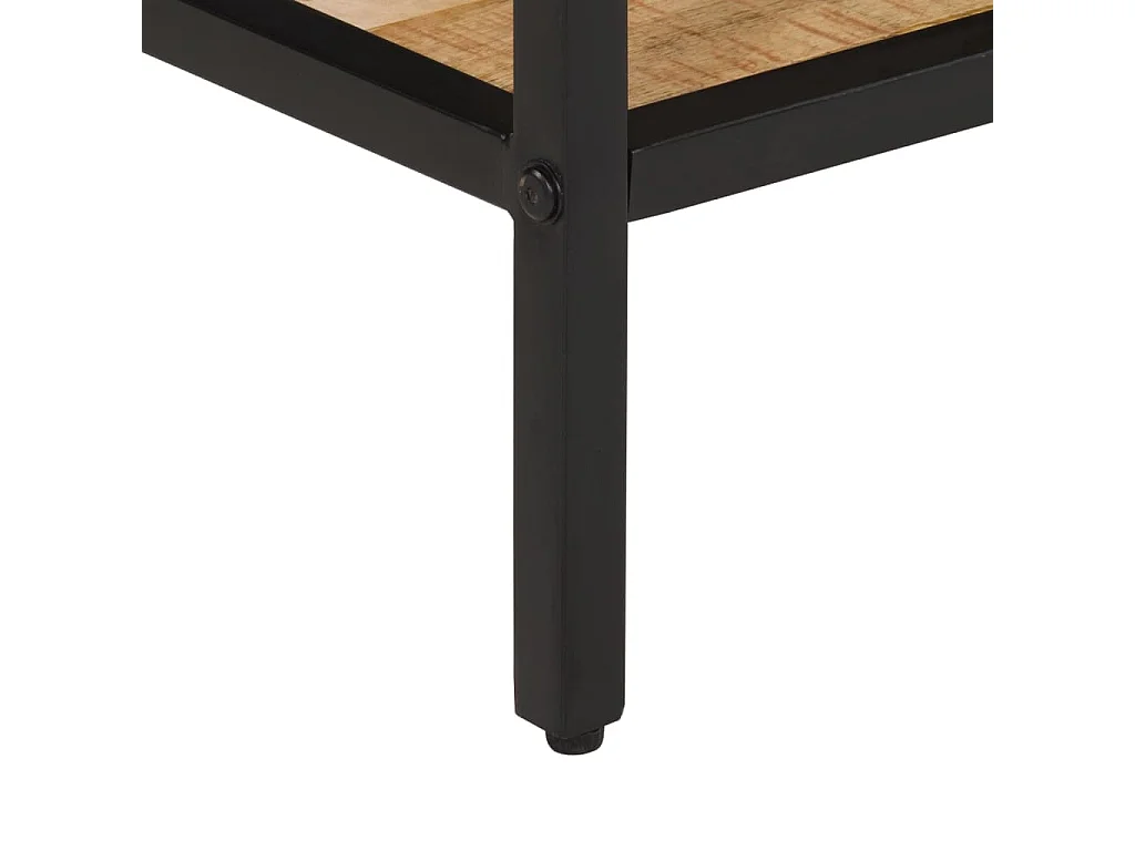 Mesa de centro de madera maciza de mango rugosa 55x55x45 cm