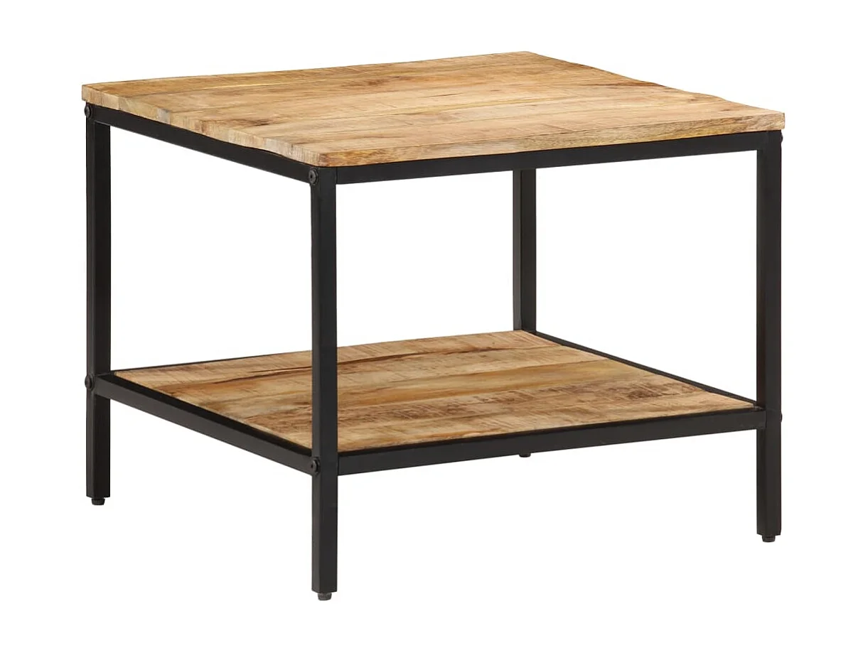 Mesa de centro de madera maciza de mango rugosa 55x55x45 cm