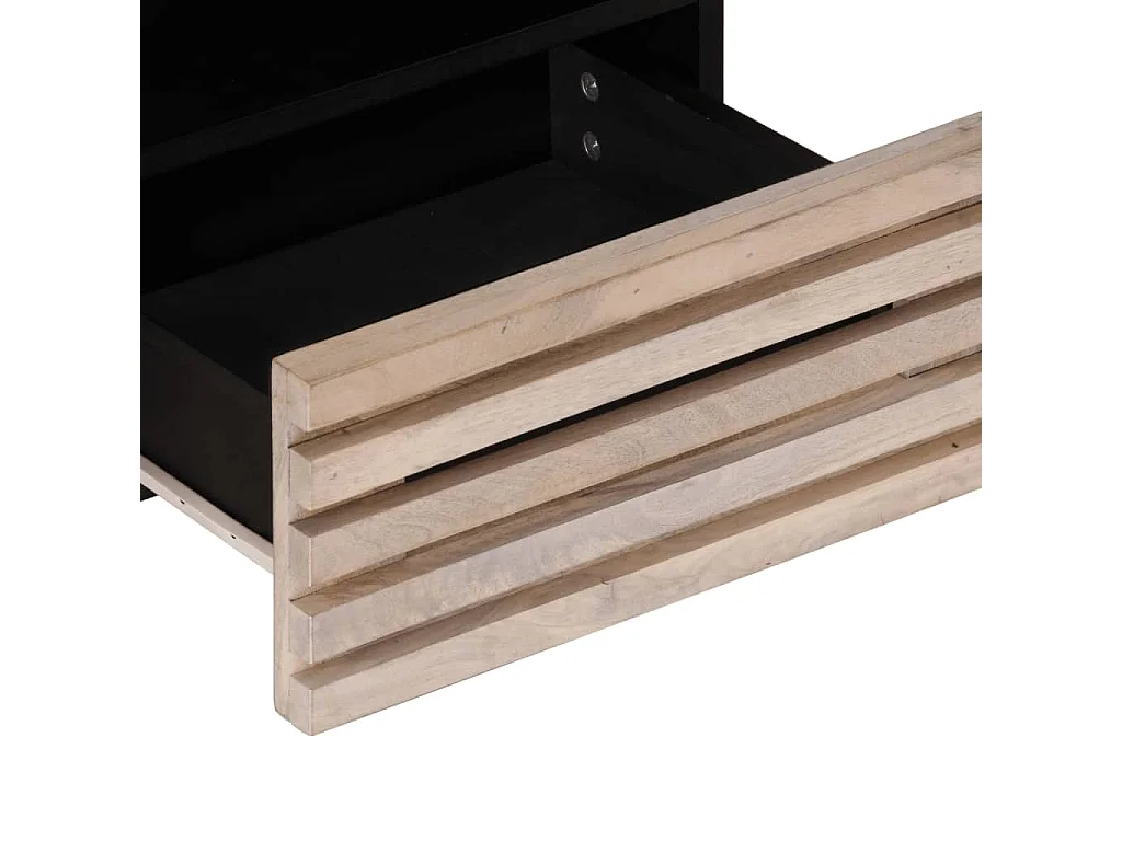 Mesa de centro de madera maciza de mango 80x55x40 cm