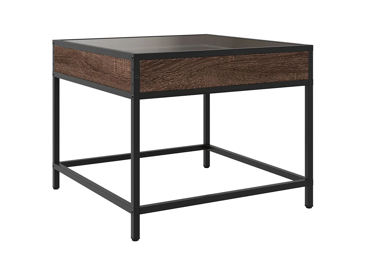 Table basse avec LED Infinity chêne marron 50x50x41 cm