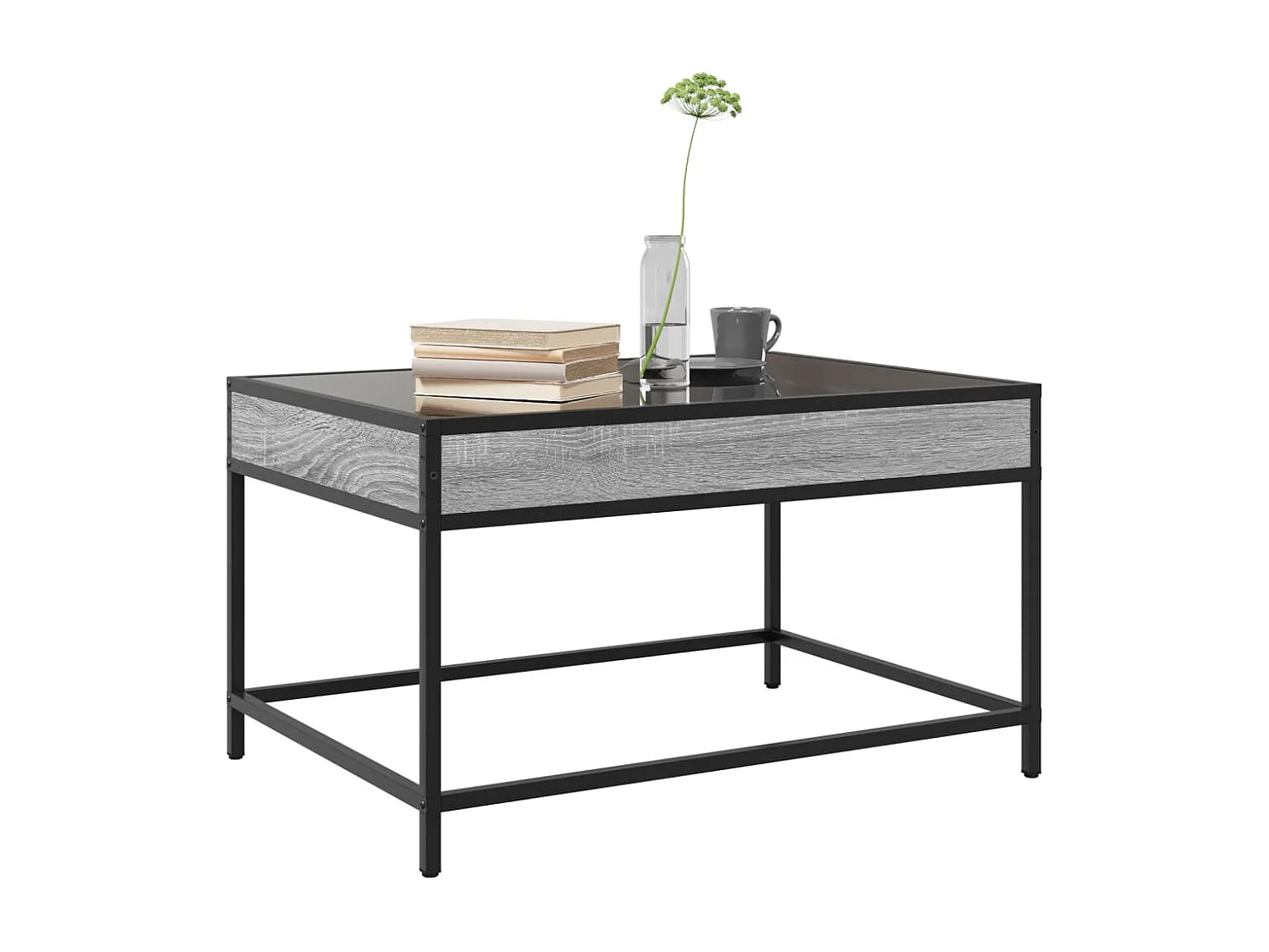 Table basse avec LED infini sonoma gris 70x50x41 cm