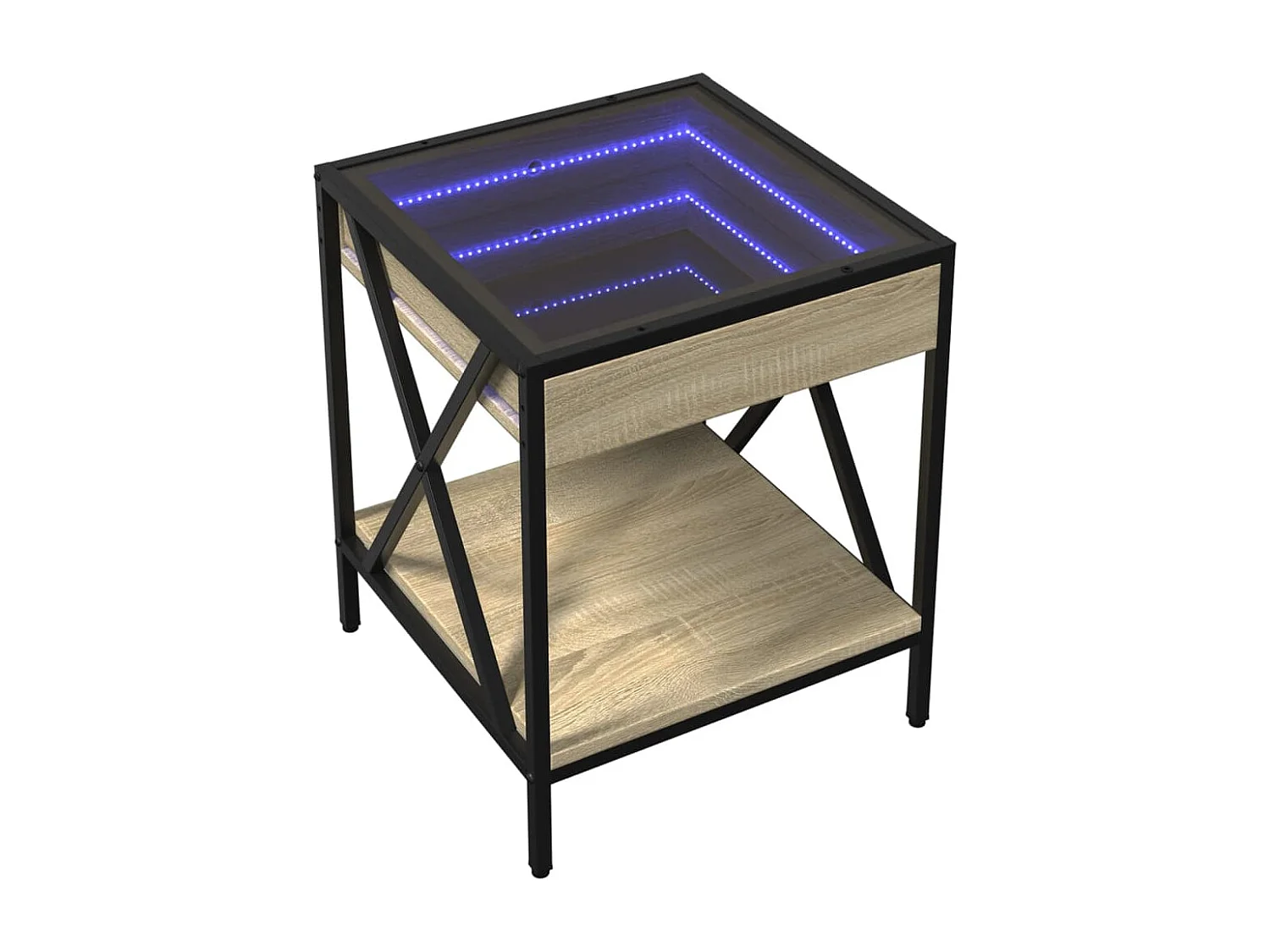 Table basse avec LED Infinity chêne sonoma 40x40x49 cm
