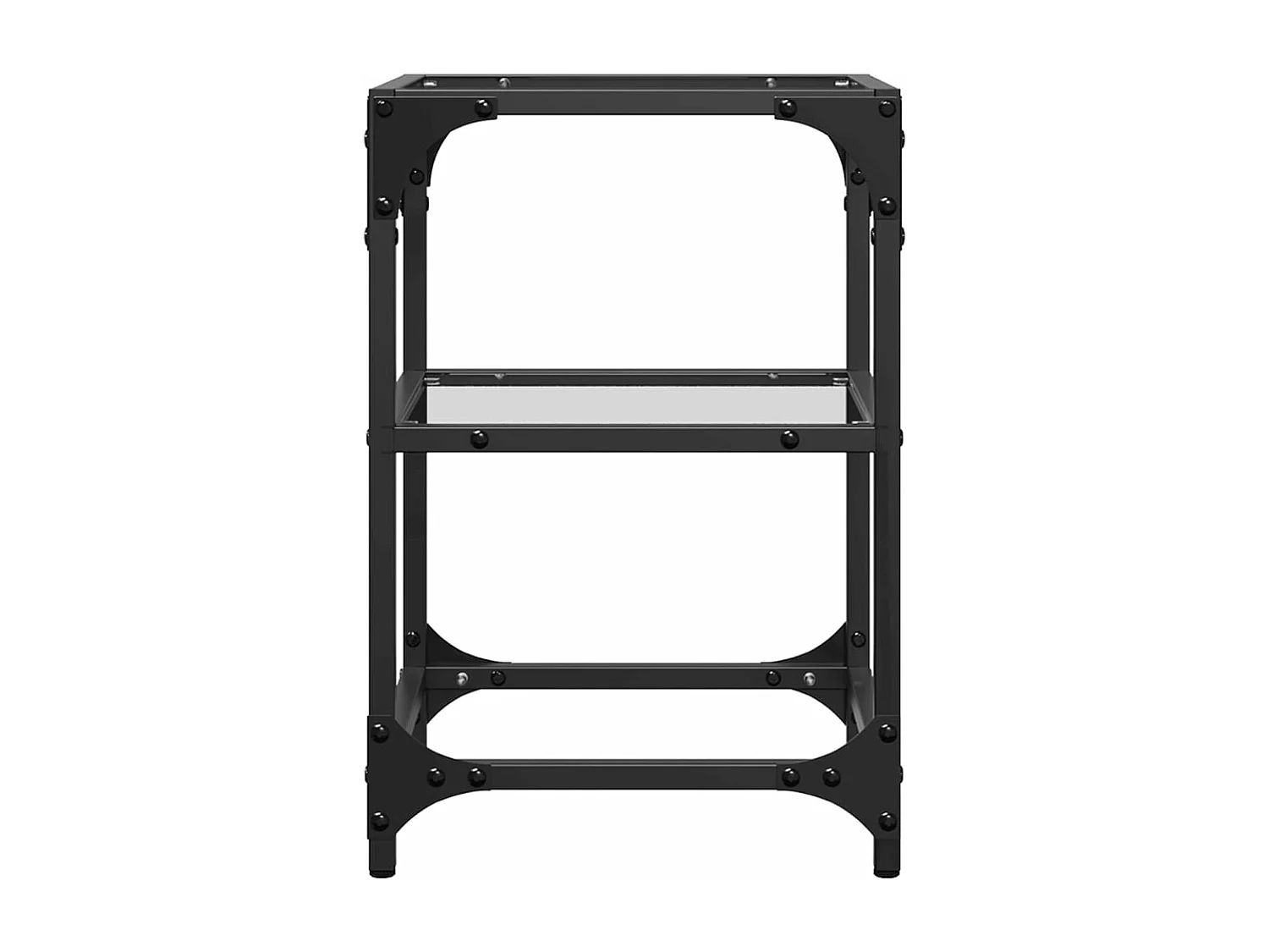 Tables basses avec dessus en verre transparent 2 pièces acier