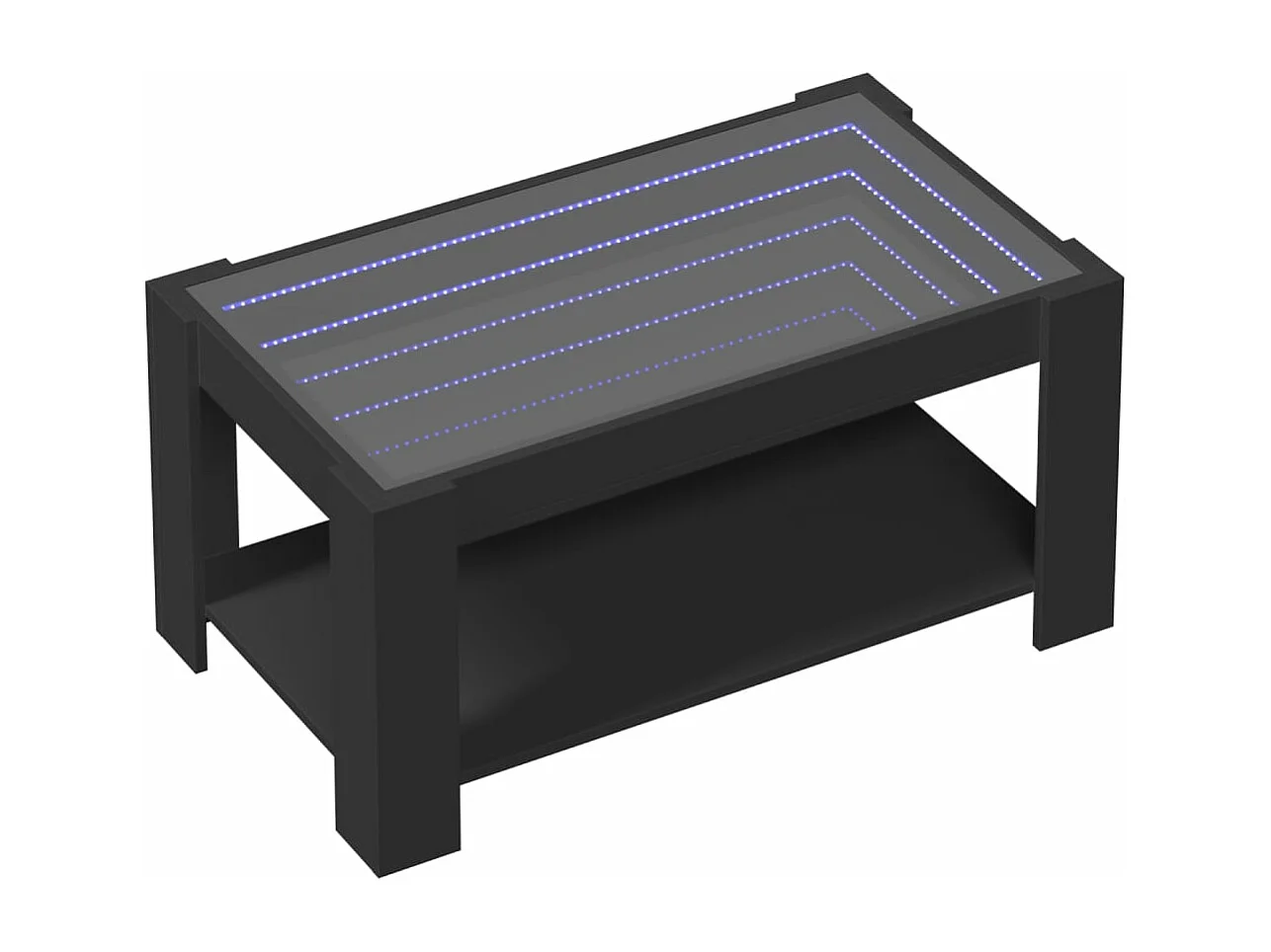 Table basse avec LED noir 93x53x45 cm bois d'ingénierie