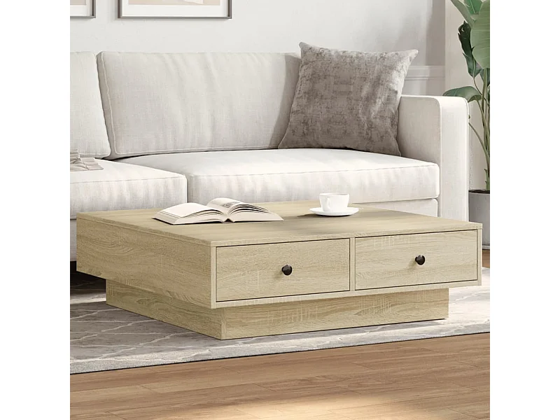 Table basse Chêne sonoma 90x90x28 cm Aggloméré