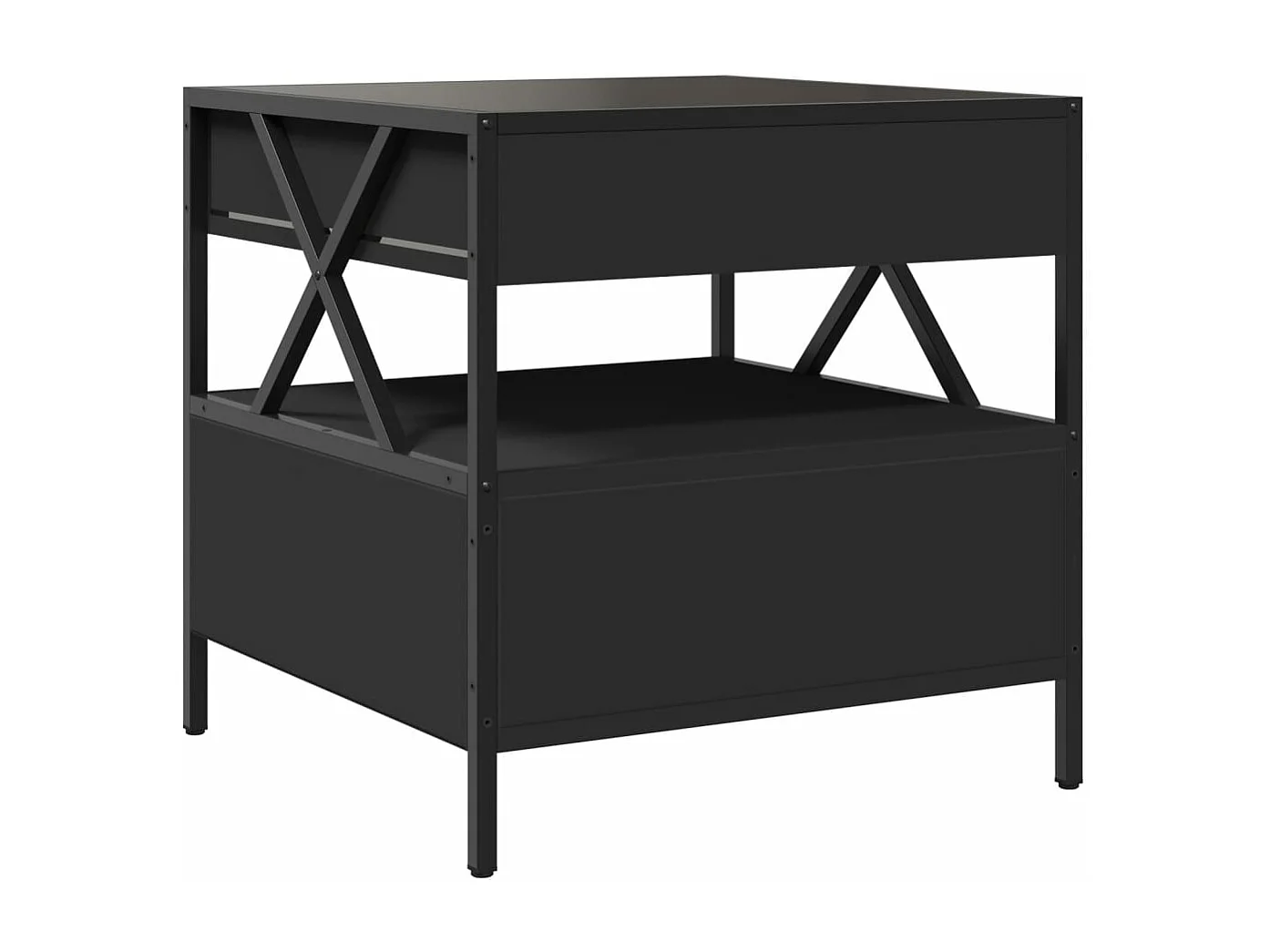 Table basse avec LED Infinity noir 50x50x51 cm