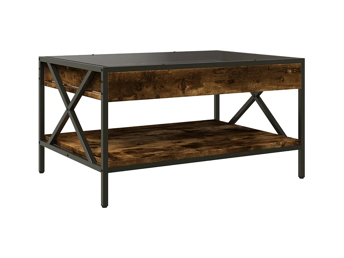 Table basse avec LED Infinity chêne fumé 70x50x38 cm
