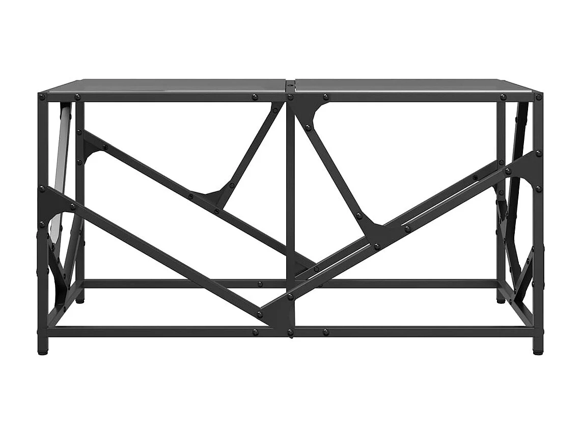 Table basse avec dessus en verre noir 78,5x40x41 cm acier