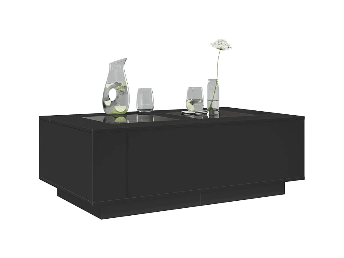 Table basse avec LED infini noir 116x69x40 cm