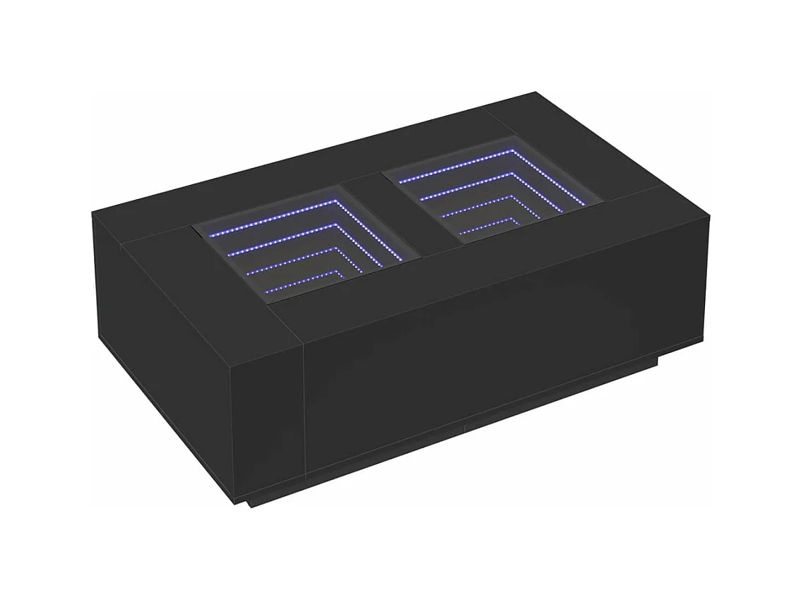Table basse avec LED infini noir 116x69x40 cm
