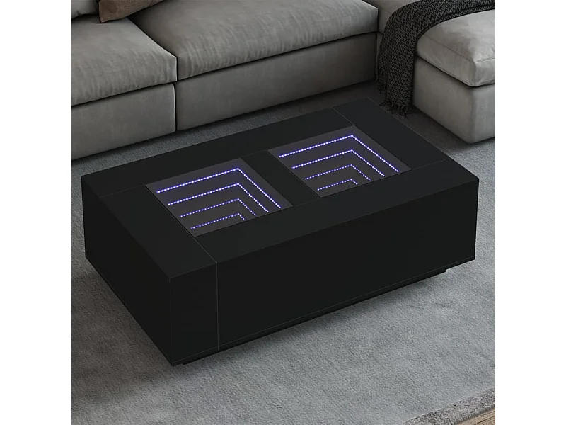 Salontafel met Infinity LED 116x69x40 cm zwart