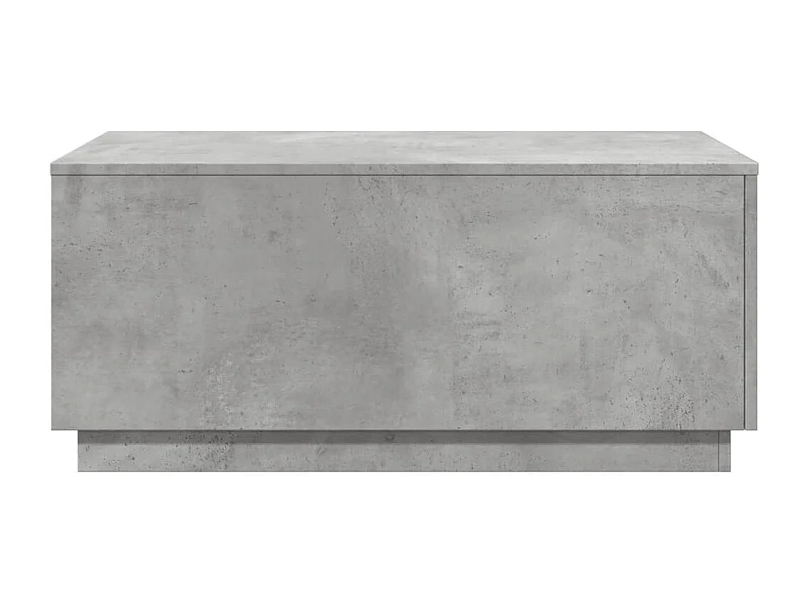 Table basse avec lumières LED gris béton 90x50x40 cm