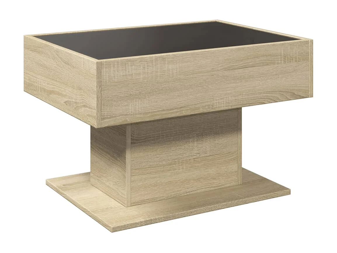 Table basse avec LED chêne sonoma 70x50x45 cm bois d'ingénierie