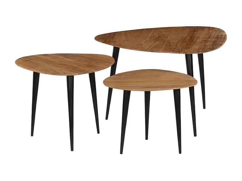 Tables basses 3 pièces Bois d'acacia massif
