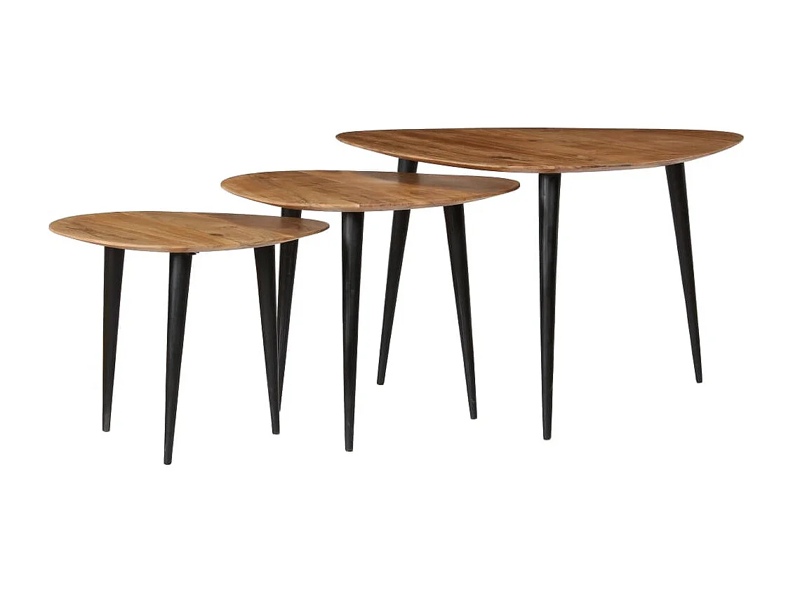 Tables basses 3 pièces Bois d'acacia massif