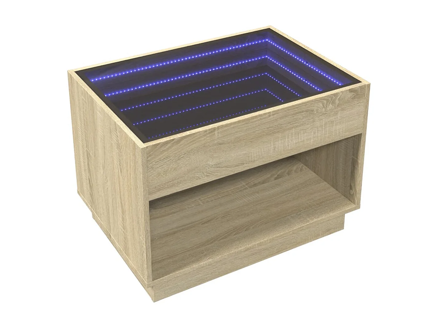 Table basse avec LED infini chêne sonoma 70x50x50 cm
