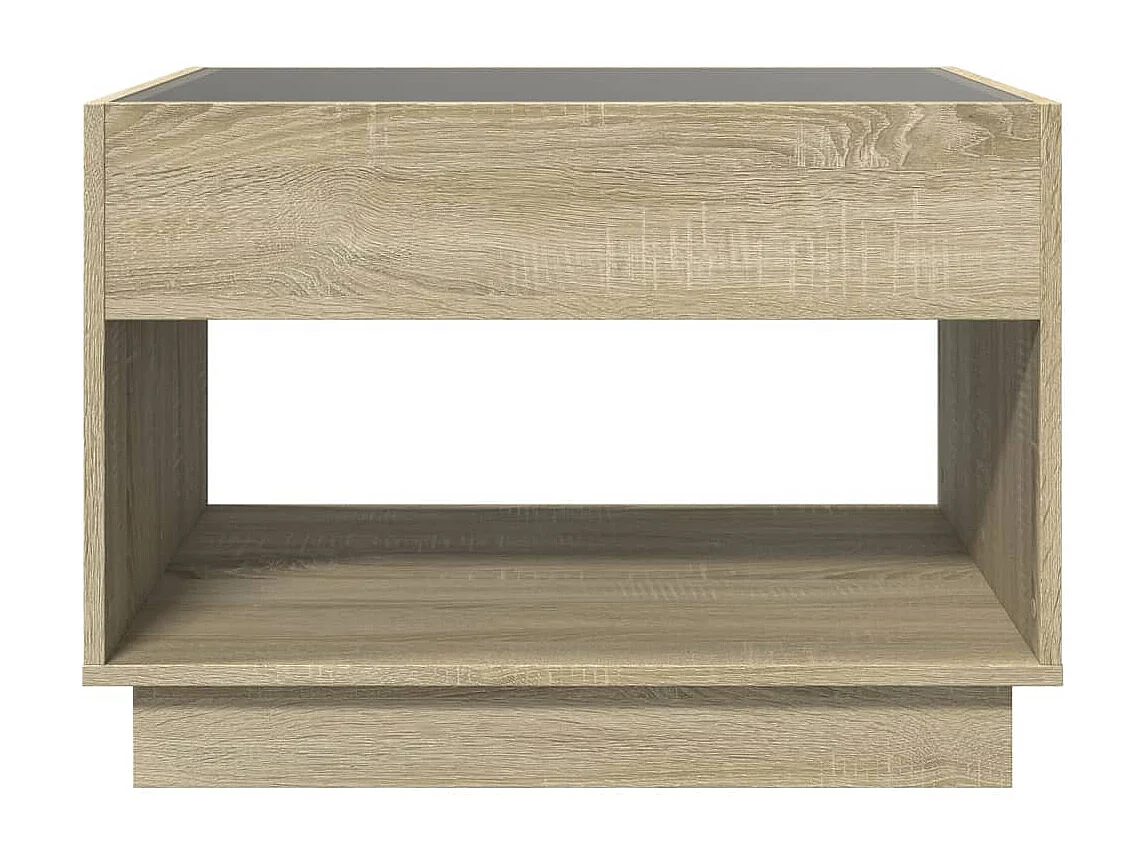 Table basse avec LED infini chêne sonoma 70x50x50 cm