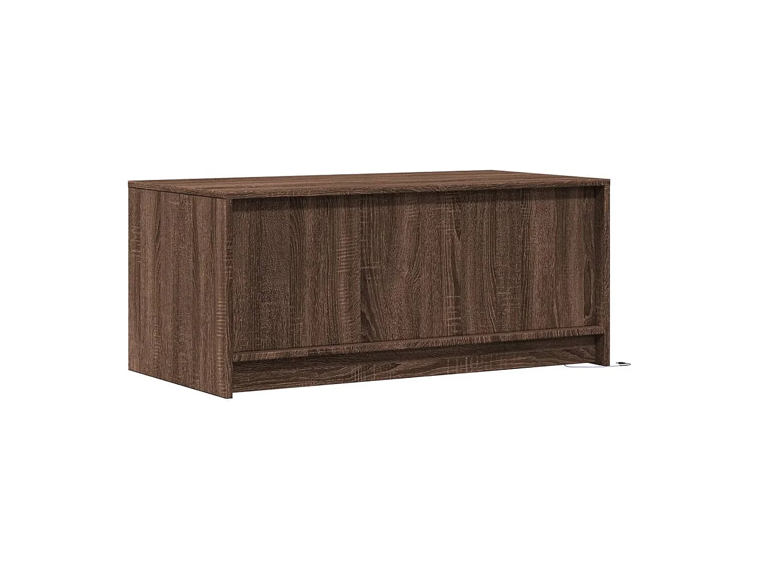 Mesa de centro con luces LED madera de ingeniería marrón roble