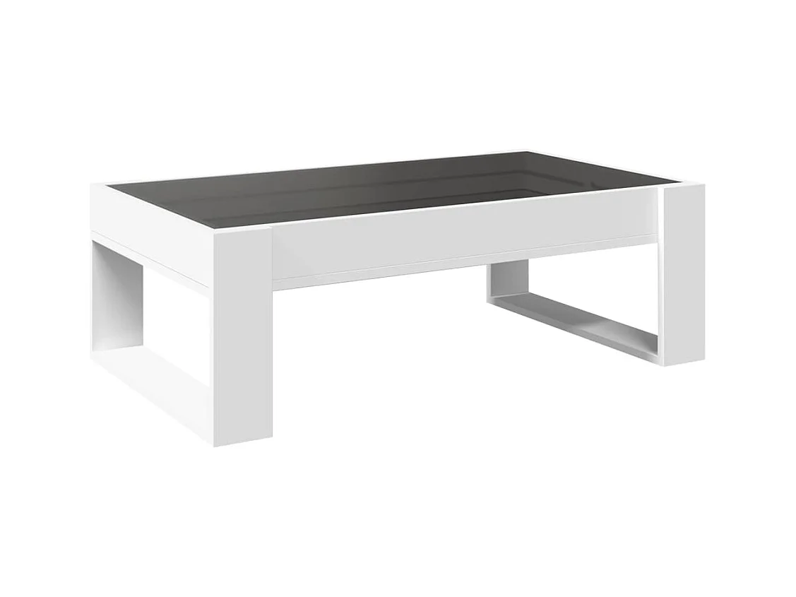 Mesa de centro luzes LED Infinity 90x53x30 cm branco