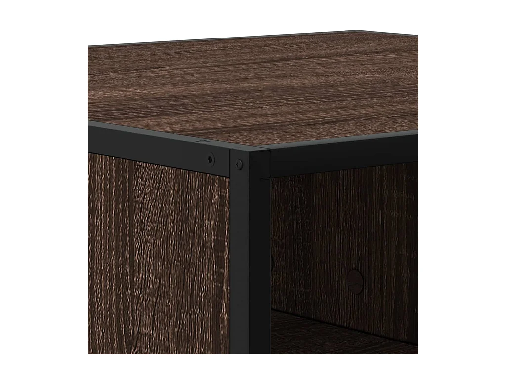 Table basse chêne marron 60,5x60,5x30cm bois d'ingénierie/métal