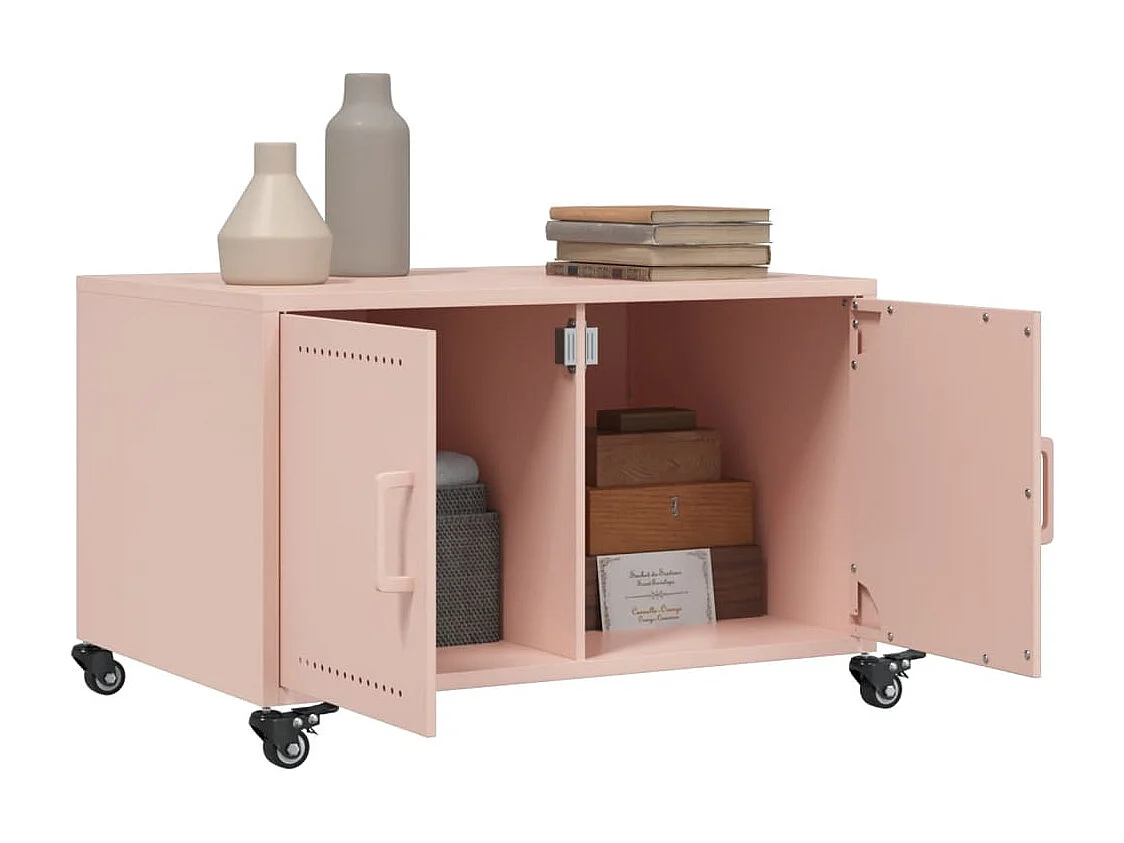 Mesa de centro acero laminado en frío rosa 68x50x43,5 cm