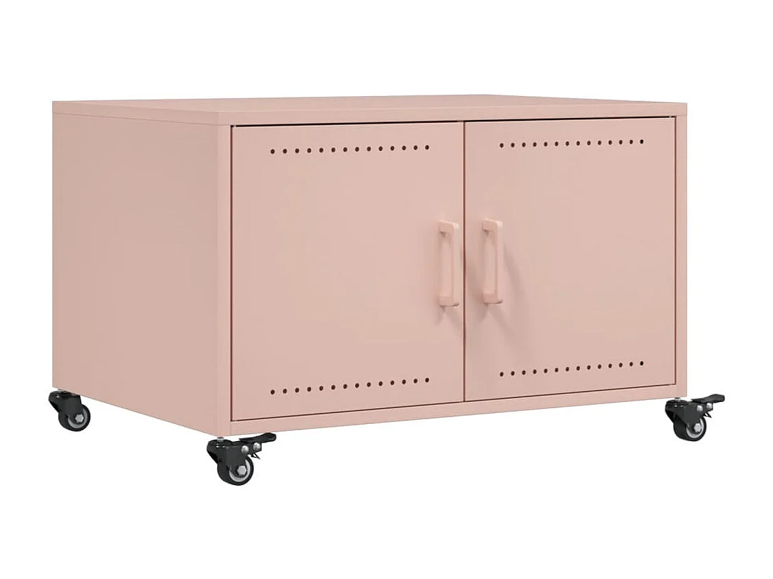 Table basse rose 68x50x43,5 cm acier laminé à froid