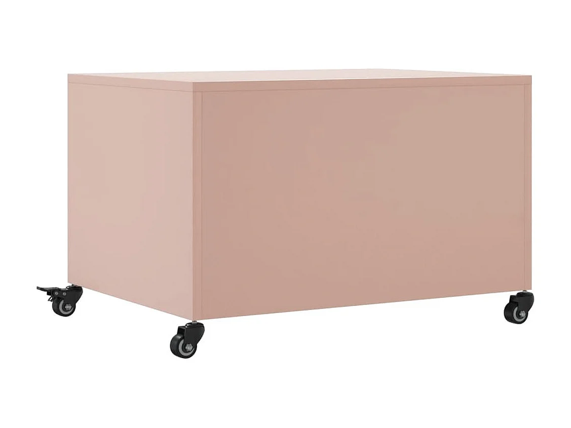 Table basse rose 68x50x43,5 cm acier laminé à froid