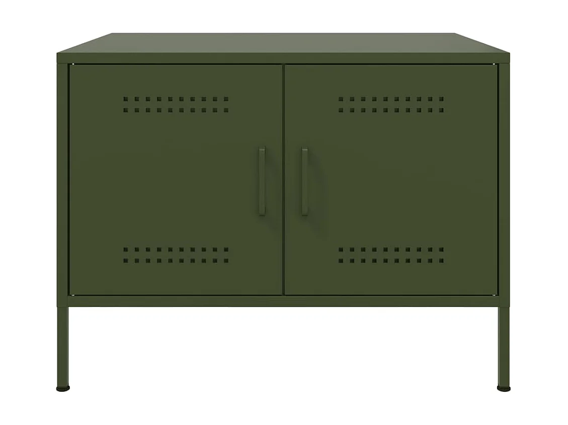 Mesa de centro acero laminado en frío verde oliva 68x50x50,5 cm