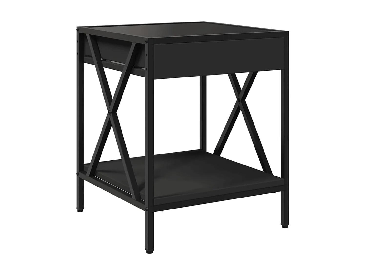 Salontafel met Infinity LED 40x40x49 cm zwart