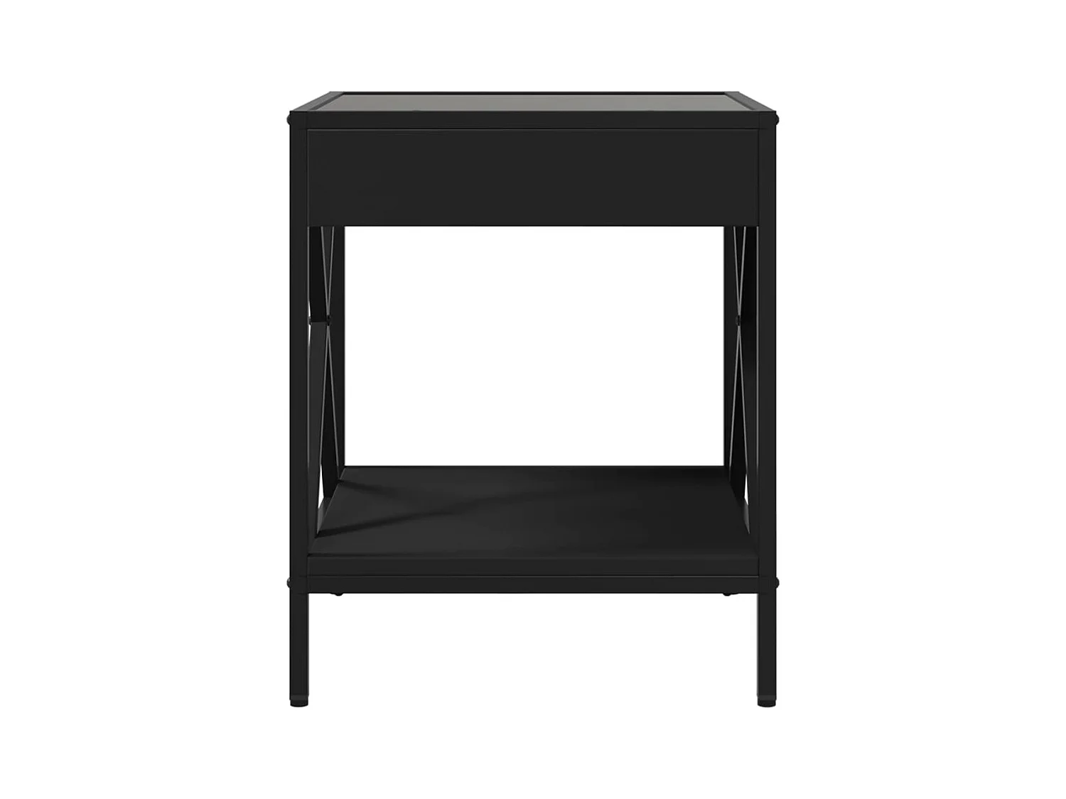 Table basse avec LED Infinity noir 40x40x49 cm