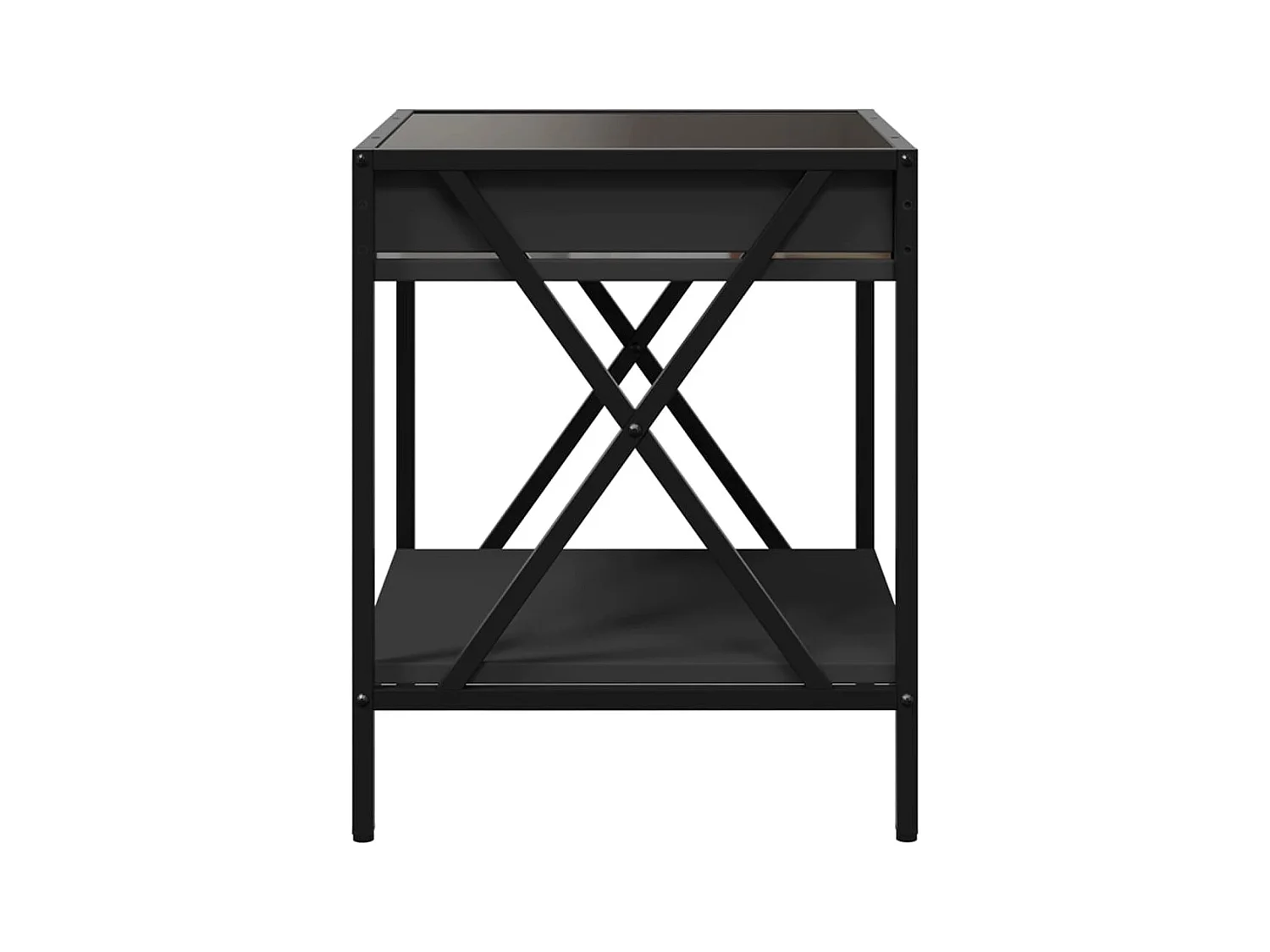 Table basse avec LED Infinity noir 40x40x49 cm