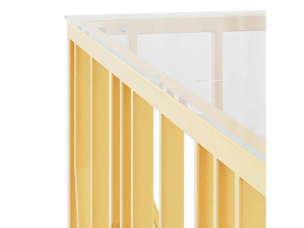 Mesa de centro acero inoxidable y vidrio 100x100x50 cm