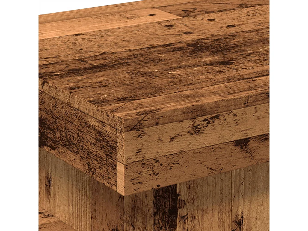 Mesa de centro com luzes LED 50x50x40 cm madeira velha